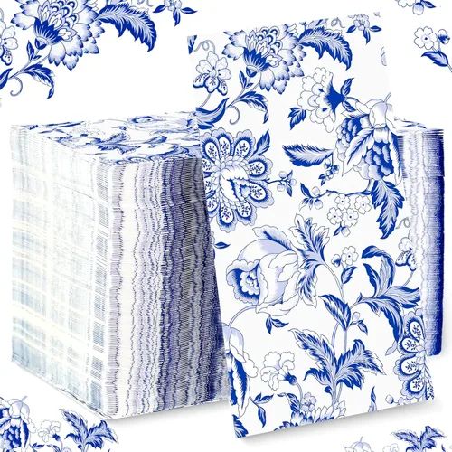 Miniatura 10 de 150 servilletas florales de Navidad de 3 capas desechables de papel para invitados, servilletas para baño, Navidad, vacaciones, boda, aniversario