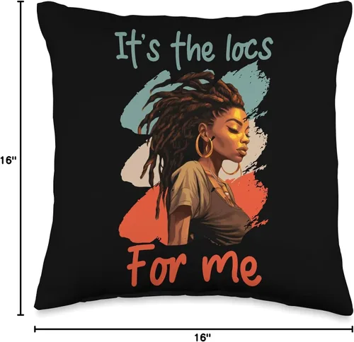 Miniatura 4 de Locs Afro Dreadlocks Love Natural Beauty Hair It's the Locs for Me Afro Hair - Almohada negra americana africana, 16 x 16 pulgadas, multicolor
