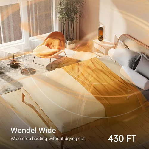Miniatura 2 de Calentador de espacio, calefacción rápida de cerámica PTC, 1200 W, calentador portátil de eficiencia energética con termostato ajustable, control