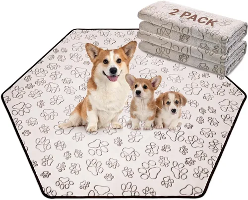 Miniatura 25 de Qeils Almohadillas reutilizables para cachorros, paquete de 2 almohadillas lavables para orina para perros, almohadillas antideslizantes