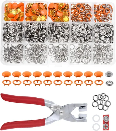 Miniatura 11 de Kit de botón de presión de metal Mandala Crafts - Botones a presión y herramienta de cierre a presión - Cierres coloridos de 9.5mm para coser, ropa
