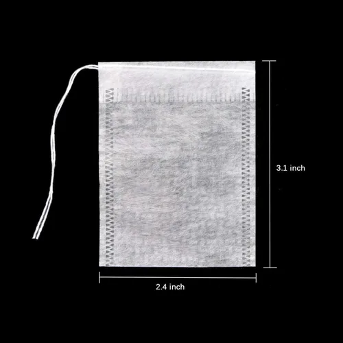 Miniatura 3 de 400 bolsas de té desechables para té de hojas sueltas, bolsas de filtro de té biodegradables con cordón, bolsas de té vacías de fibra de maíz