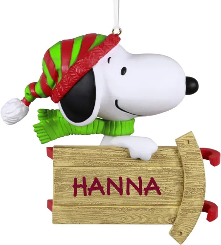 Miniatura 12 de Adorno navideño personalizado de Hallmark Keepsake 2025, la pandilla de Peanuts trineando con Snoopy, regalos para fanáticos de Peanuts