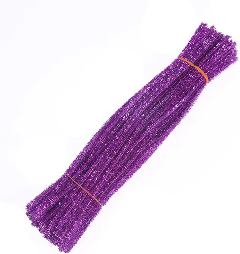 Miniatura 12 de 100 tallos de felpilla de oropel con brillantina, flexibles y flexibles y flexibles para decoración de manualidades creativas, tallos de felpilla