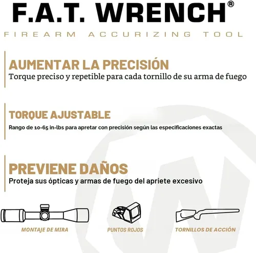Miniatura 2 de Wheeler Llave dinamométrica manual de precisión para armas de fuego con medición de pulgadas/libras, brocas y estuche de almacenamiento para montaje