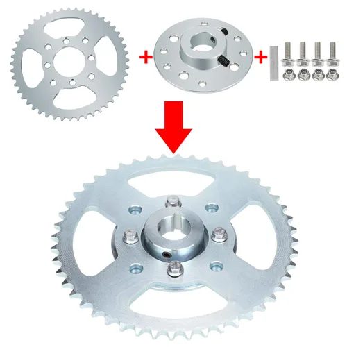 Miniatura 6 de GREHUA Piñón de Cadena Go Kart 40/41/420 de 48 Dientes y Buje con Orificio de 1" y Chavete de 1/4 Compatible con Depredador 212cc 196cc 6.5HP GX160
