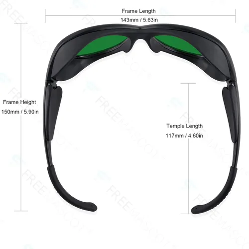 Miniatura 3 de FreeMascot OD 8+ 190nm-420nm/600nm-1100nm longitud de onda Violeta/Rojo/Infrarrojos Laser Gafas de seguridad