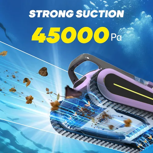 Miniatura 3 de Aspiradora de piscina para piscina sobre el suelo para piscinas en el suelo, tiempo de funcionamiento de 2.5 horas, limpiador robótico inalámbrico