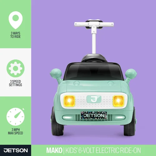 Miniatura 2 de Jetson Mako Niños Coche Eléctrico con Asistencia de Motor por Empuje, 3 Modos: Empuje, Conducción o Control Remoto, Velocidad Máxima de 3 mph