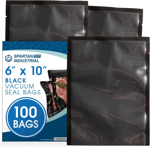 Spartan Industrial Bolsas selladoras al vacío de 6 x 10 pulgadas, 100 bolsas de almacenamiento de alimentos sin BPA para marinar, congelar, cocinar