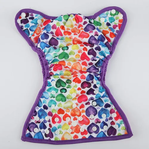 Miniatura 3 de Pañal para bebé, talla única, 10 libras a 36 libras para niñas (corazones arcoíris)
