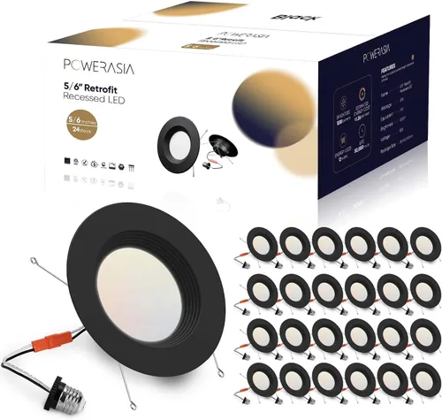 Miniatura 8 de Paquete de 12 luces LED de 4 pulgadas para lata, iluminación empotrada 5CCT de 4 pulgadas, a seleccionar, 2700K-6000K regulable, 9W 630LM luces