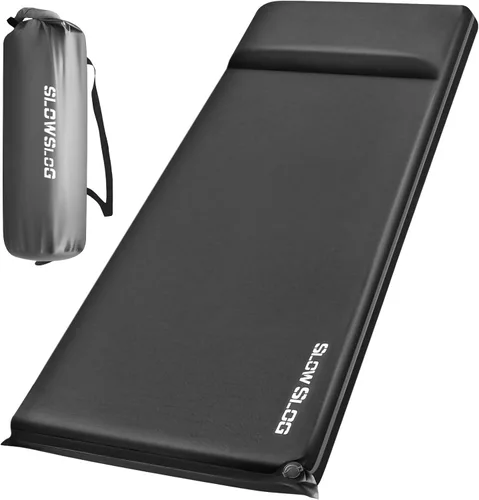 Miniatura 8 de Colchonetas Autoinflables para Acampar de Espuma Ultra Gruesa de 4 Pulgadas, Colchón Inflable de Campamento con Saco de Bomba, Almohadilla Portátil