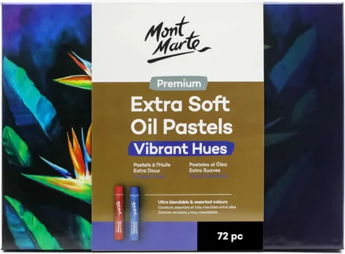 Miniatura 8 de Mont Marte Extra Soft Oil Pastels 72 piezas, colores brillantes surtidos, vibrantes y mantecosos, pasteles de arte versátiles para mezclar, Varios