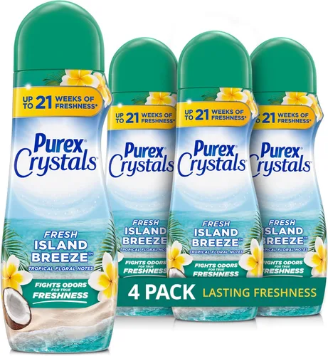 Miniatura 15 de Purex Crystals Reforzador de aroma en el lavado, Fabulosamente Fresco, 21 oz (Paquete de 4), Tecnología de frescura duradera y eliminación de olores