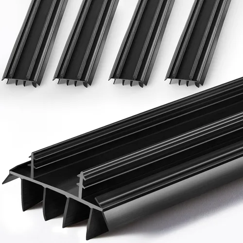 Miniatura 8 de Pushglossy 2 piezas de repuesto para parte inferior de puerta con aletas de vinilo de 36 pulgadas de largo y 1 3/4 pulgadas de ancho, burlete Negro