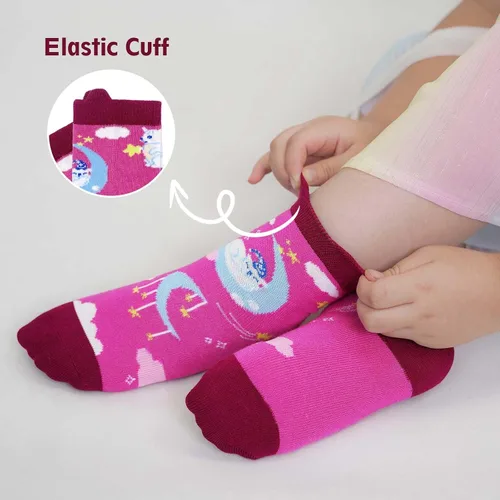 Miniatura 2 de Hellomamma Girls Toddler Cotton Crew Socks Kids Novelty Animal Soft Funny Fashion Casual Breathable Childs Socks 5 Pairs