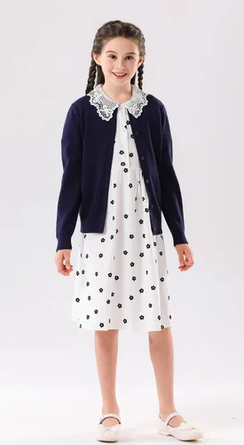 Miniatura 2 de SMILING PINKER cardigan de cuello redondo para niñas