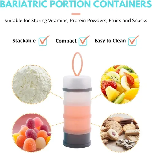Miniatura 2 de Juego de recipientes para control de porciones, apilables y desmontables, a prueba de fugas, ideal para controlar el peso o almacenar alimentos