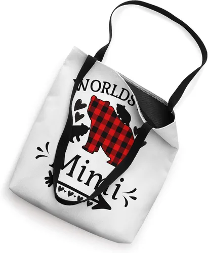 Miniatura 2 de Worlds Best Mimi Red Black Plaid Bear con Baby Cubs Bolso de mano