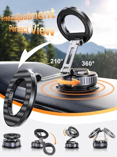 Miniatura 2 de snanlen 2026 Soporte de Teléfono para Coche Actualizado para Magsafe [Sución Más Fuerte de 108LBS] Soportes Magnéticos de Vacío Ajustables 360°