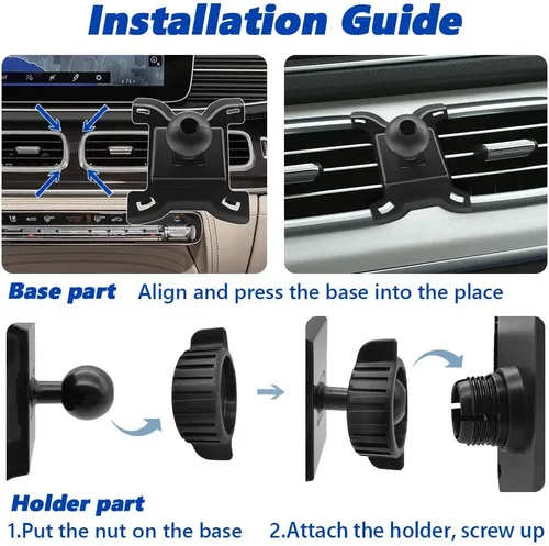 Miniatura 6 de Soporte de teléfono para automóvil Mercedes Benz Clase GLE 2020-2024 y Clase GLS 2020-2024 [compatible con funda gruesa] Soporte de teléfono