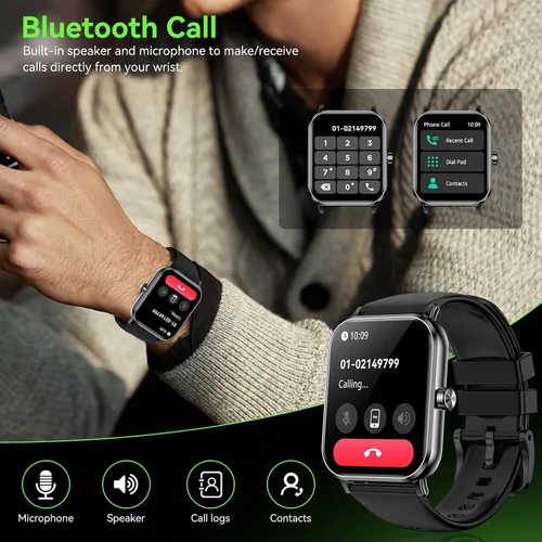 Miniatura 3 de Reloj inteligente para hombres – 1.85 pulgadas HD 2026 actualizado Fitness Tracker Bluetooth Llamadas y mensajes de texto Smartwatch con batería