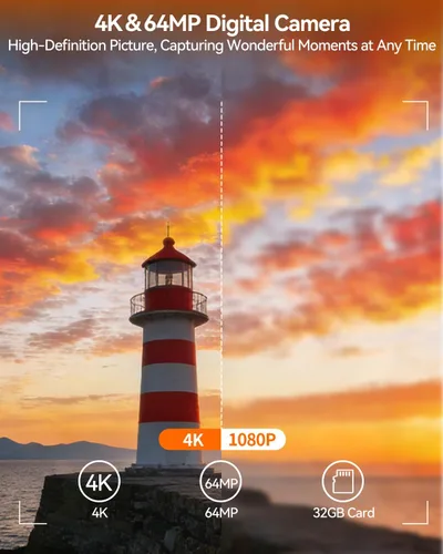 Miniatura 2 de Cámara digital 1080P para enfoque automático de fotografía, cámara WiFi de 50 MP con pantalla abatible de 3 pulgadas y 180° para YouTube, cámara
