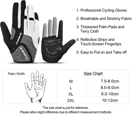 Miniatura 7 de INBIKE Guantes de ciclismo para hombre acolchados de gel de 0.197 in transpirables y resistentes al desgaste