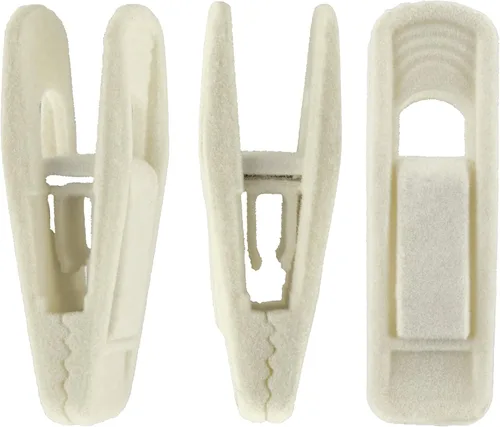 Miniatura 7 de Paquete de 20 clips de terciopelo para colgar pantalones grises, clips de terciopelo fuertes, perfectos para perchas finas de terciopelo (gris)