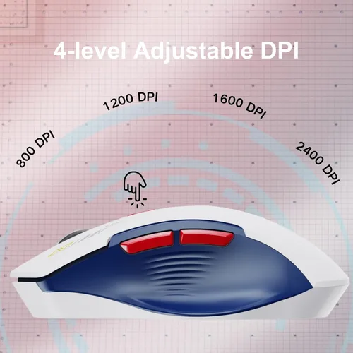 Miniatura 4 de Uineer Ratón inalámbrico, [Actualizado] Pantalla de batería visible, Ratones recargables para portátil 2.4G USB, 4 niveles de DPI ajustables, ratón