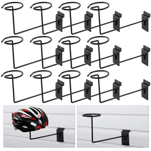 Miniatura 9 de Kigley 6 piezas de soporte de pared para sombreros, estante de metal para casco, estante de exhibición de tienda minorista, accesorios de pared
