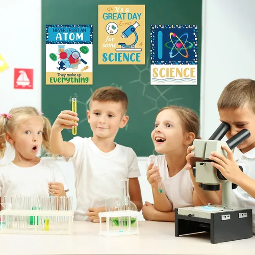 Miniatura 3 de Zonon Juego de 10 carteles de decoración de aula de ciencias y póster para profesores, científicos, tablón de anuncios, pósteres de laboratorio
