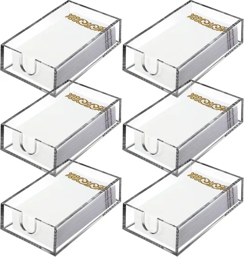 Miniatura 7 de Layhit Paquete de 4 soportes para toallas de papel acrílico, dispensador de servilletas de baño, servilletas de baño, soporte desechable