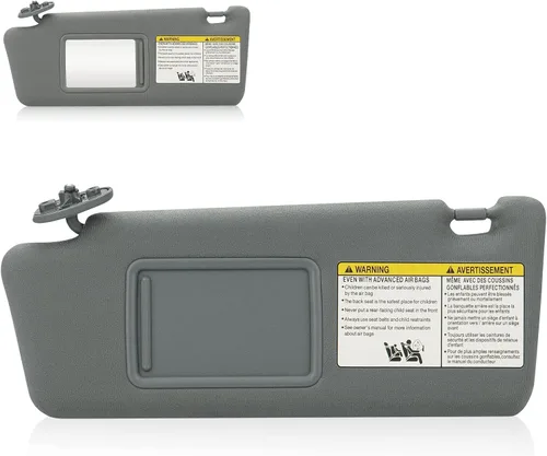 Miniatura 10 de Parasol para el lado izquierdo del conductor y del pasajero derecho gris sin luz para Toyota Tacoma 2005-2015, repuesto