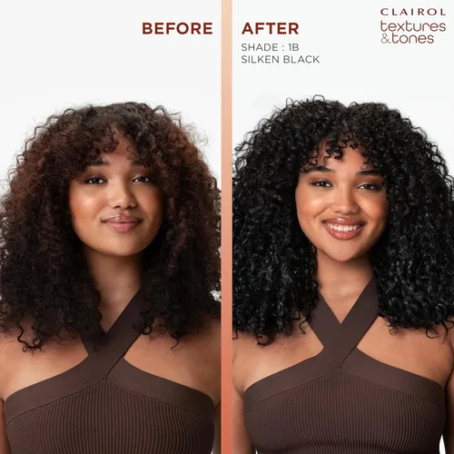 Miniatura 3 de Clairol Textures & Tones - Tinte permanente para el cabello, color de cabello negro sedoso 1B, paquete de 1 unidad 1B negro sedoso