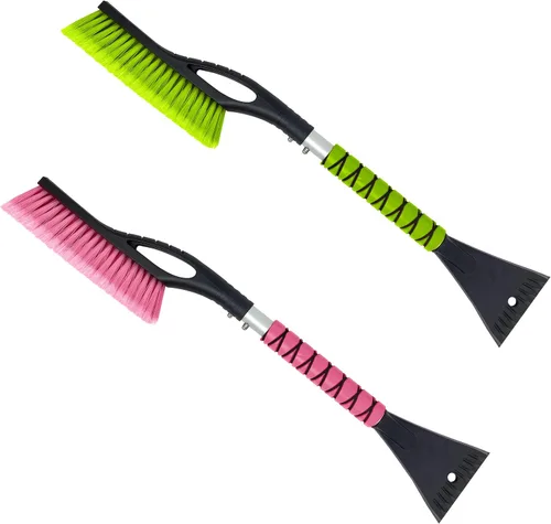 Miniatura 10 de Autovir Cepillo de nieve de 27 pulgadas y raspadores de hielo para parabrisas de automóvil (paquete de 3), raspador de ventana con agarre ergonómico