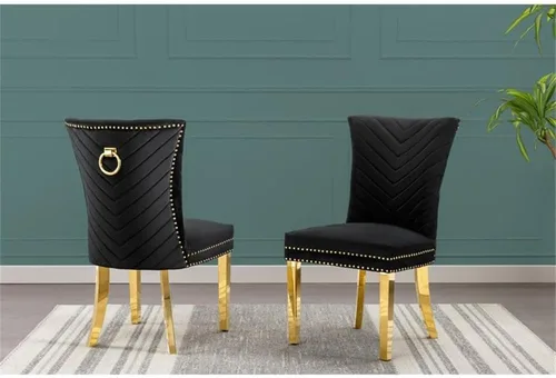 Miniatura 2 de Best Quality Furniture SC360-367 Sillas de comedor, negro/dorado