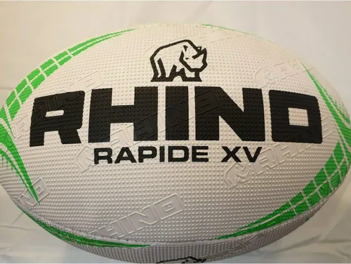 Miniatura 4 de Rhino Rapide XV - Balón de rugby, diseño de la liga de la Unión, color blanco y verde
