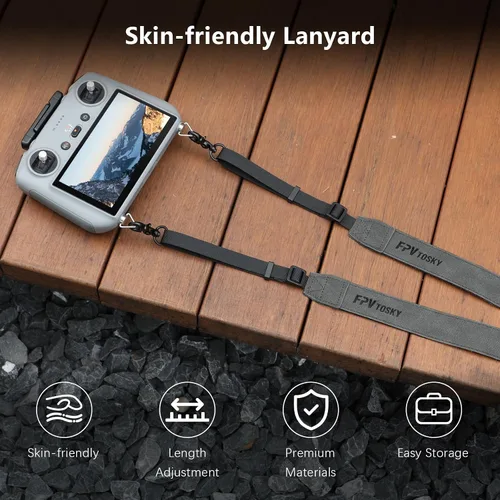Miniatura 4 de FPVtosky Cordón para DJI RC 2 y RC y RC Pro 2, correa de cuello RC, cuero suave compatible con accesorios de mando a distancia DJI