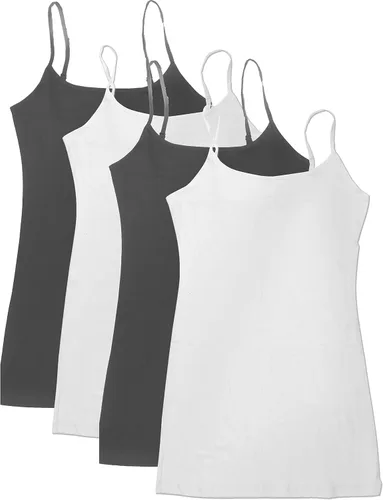 Miniatura 12 de Active - Paquete de 4 camisetas sin mangas, básicas, para mujer