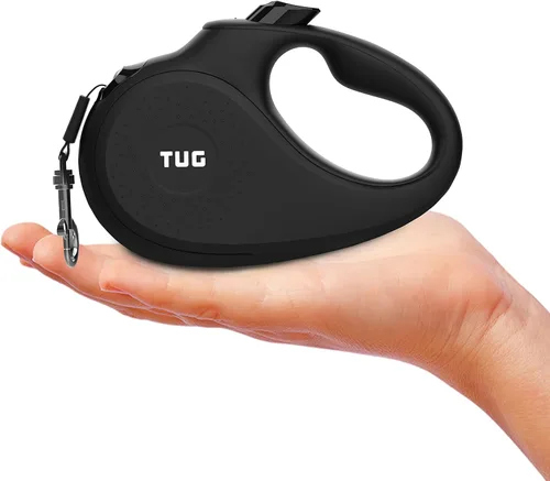 Miniatura 5 de TUG Correa retráctil reflectante de 360° sin enredos para perro, cinta de nailon fuerte de 16 pies (pequeña)
