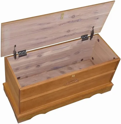Miniatura 9 de Bowery Hill Cofre rectangular de madera tradicional de cedro, 40 pulgadas de ancho x 16 pulgadas de profundidad x 18.5 pulgadas de alto, acabado