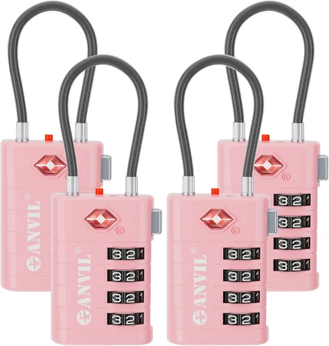 Miniatura 34 de ANVIL Candados de equipaje TSA de 4 esferas con alerta de búsqueda: núcleo TSA008 mejorado para máxima seguridad, ideal para equipaje, maleta