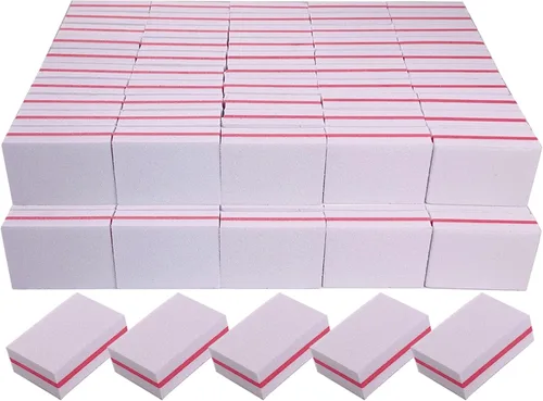 Miniatura 10 de Pulidores de uñas (paquete de 50), mini lima de uñas para uñas acrílicas y uñas naturales, bloque de pulido de uñas de grano 100/180, bloques