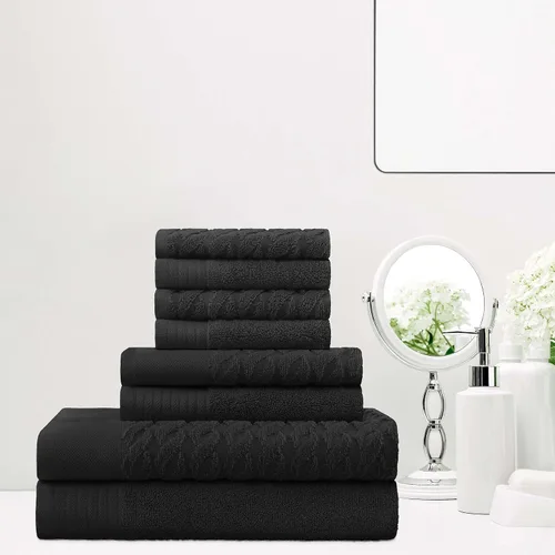 Miniatura 97 de Superior Juego de 6 toallas de 100% algodón egipcio de 500 GSM, 6 piezas, 2 caras, 2 manos, 2 toallas, ideal para baño, cocina o playa, de secado
