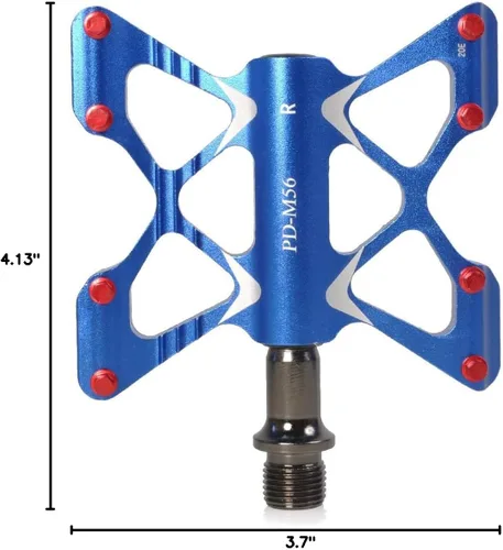 Miniatura 8 de ThinkTop Pedales de bicicleta 3 rodamientos Road Mountain Bike Plataforma Pedales Flat Sealed Lubricar Bearing Axle 9/16 pulgadas para BMX MTB