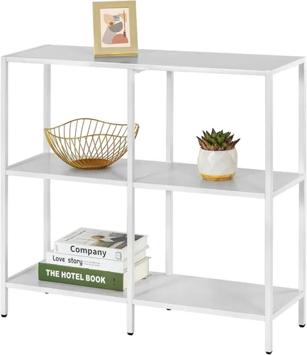 Miniatura 8 de DCLRN Mesa consola, mesa de entrada estrecha y larga con estante de almacenamiento para entrada, vestíbulo, pasillo, sofá, sala de estar, bar, Blanco