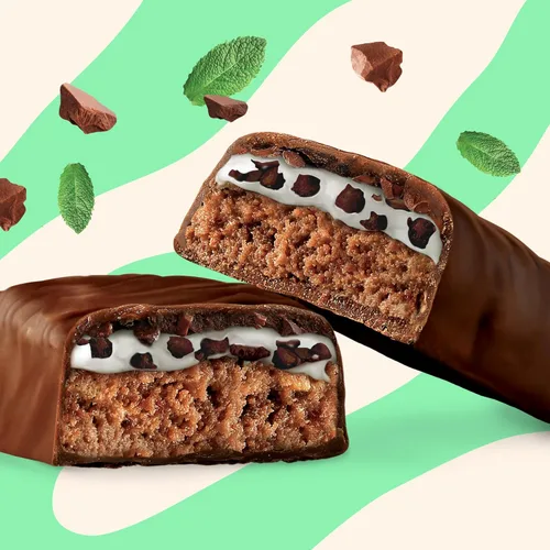 Miniatura 7 de N!CK'S Barras de proteínas de chocolate con menta Alto en proteínas Bajas en calorías Snacks bajos en carbohidratos aptos para dieta