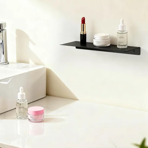 Miniatura 5 de Estantes flotantes de pared de metal, pequeño estante de exhibición montado en la pared para coleccionables, juego de mini estantes colgantes